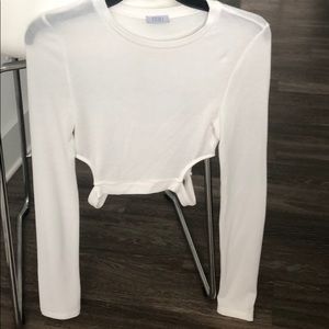 Tobi top. Off white. Long sleeve see through. XS
